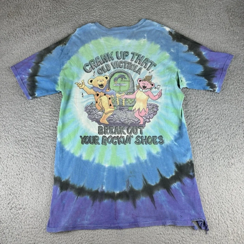 Vintage 2009 Liquid Blue Grateful DeadRock Tie Dye tshirt Men sz L‎ Distressed